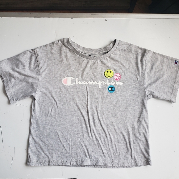 Girls Cropped Champion Tee Shirt - Picture 1 of 5
